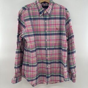 Polo Ralph Lauren Classic Fit Pastel Plaid Button Down Oxford Large Pastel Color